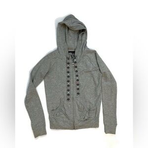 Energie Juniors Small Gray Zip-Up Jacket with Front Pockets and Hood